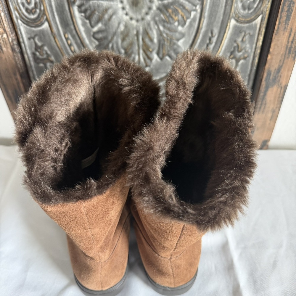 Alegria Nanook Coffee Brown Leather Faux Fur Winter Boot Sz 39 EU 9/9.5 US - Picture 4 of 9